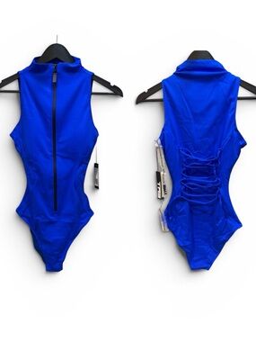 TA3 Sleeveless Surfy Sapphire Blue One Piece Swimsuit Small X-Long New with Tag